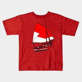 Indonesia Flag Country Pride Support Indonesian Badminton Kids T-Shirt